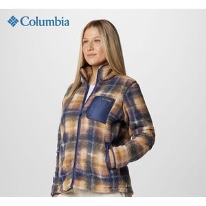 NWT Womens Columbia  West Bend Print FullZip  Fleece  Pullover  Size L